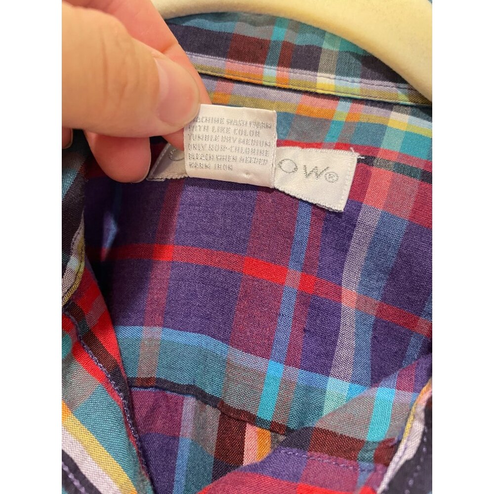 Vtg Circa Now Womens Plaid Button Up Top Size 8 Preppy 90s Colorful Timeless Y2K - Picture 9 of 10